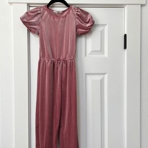 H&M Kids pink velvet jumpsuit